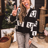Horseshoe Check Cardi