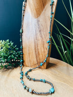 4MM 42" Turq Chip Necklace