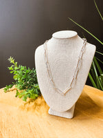 Paperclip Chain Hammered Simple Layering Necklace