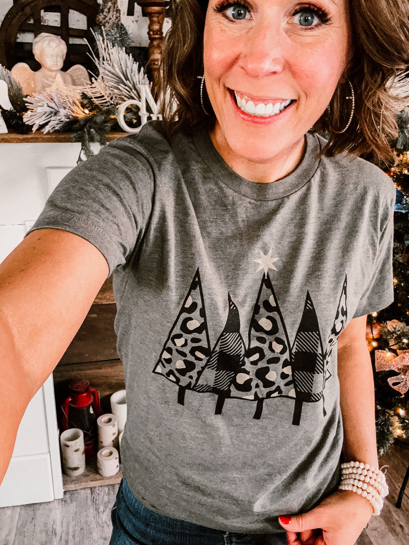Olive Leo + Plaid Christmas Tree Tee