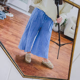 Washed Terry Knit Wide Pant | Cornflower Blue