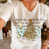 Oatmeal Joy To The World V Neck