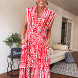 Reddy For Vaca Smocked Waist Printed Dress