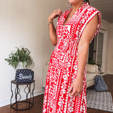 Reddy For Vaca Smocked Waist Printed Dress