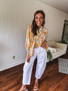 Banana + Blue Mix Print Blouse