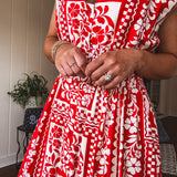 Reddy For Vaca Smocked Waist Printed Dress