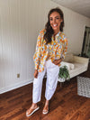Banana + Blue Mix Print Blouse