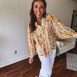 Banana + Blue Mix Print Blouse