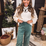 Smock Waist Linen Pant