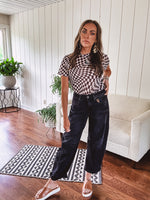 Black & White Checker Short Sleeve Mesh