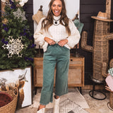 Smock Waist Linen Pant