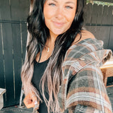 Mineral Wash Oversized Plaid Shirt