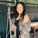 Mineral Wash Oversized Plaid Shirt