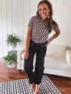 Black & White Checker Short Sleeve Mesh