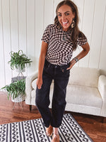 Black & White Checker Short Sleeve Mesh