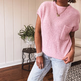 Light Pink Woven Pullover with Pocket