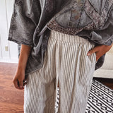 Black Washed Peace Patch Batwing Sleeve Boho Top