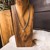 OPEN KEYLOCK PAVE HEART NECKLACE