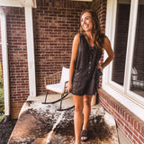 Washed Linen Button Front Romper