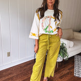 Mustard Green Twill Carpenter Pant
