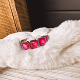 Glam Square Rhinestone Stretch Bracelet