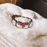 Glam Square Rhinestone Stretch Bracelet