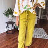 Mustard Green Twill Carpenter Pant