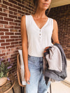 Ivory Front Button Tank