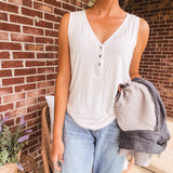 Ivory Front Button Tank