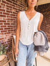 Ivory Front Button Tank