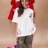 Ivory tee featuring western inspired graphics.