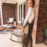 Washed Olive Thermal Jumpsuit Contrast Pocket
