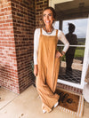 Mustard Mineral Wash Adjustable Strap Jumpsuit