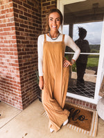 Mustard Mineral Wash Adjustable Strap Jumpsuit