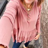 Bamboo Round Neck 2 Tier Babydoll L/S