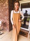 Mustard Mineral Wash Adjustable Strap Jumpsuit