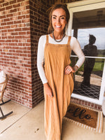 Mustard Mineral Wash Adjustable Strap Jumpsuit