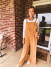 Mustard Mineral Wash Adjustable Strap Jumpsuit