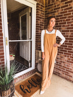 Mustard Mineral Wash Adjustable Strap Jumpsuit