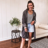 Washed Black Denim Button Down Dress