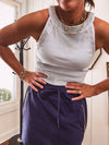 Powder Blue Tank with Contrast Piping