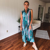 Teal Geode Wide Leg Jumpsuit