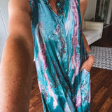 Teal Geode Wide Leg Jumpsuit