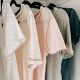 V Neck Ribbed Contrast Stitch Tee