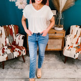 Ivory Bamboo V Neck T-Shirt