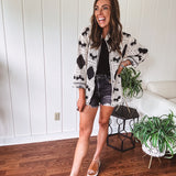 Black + Cream Aztec Inspired Crochet Button Up