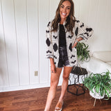 Black + Cream Aztec Inspired Crochet Button Up