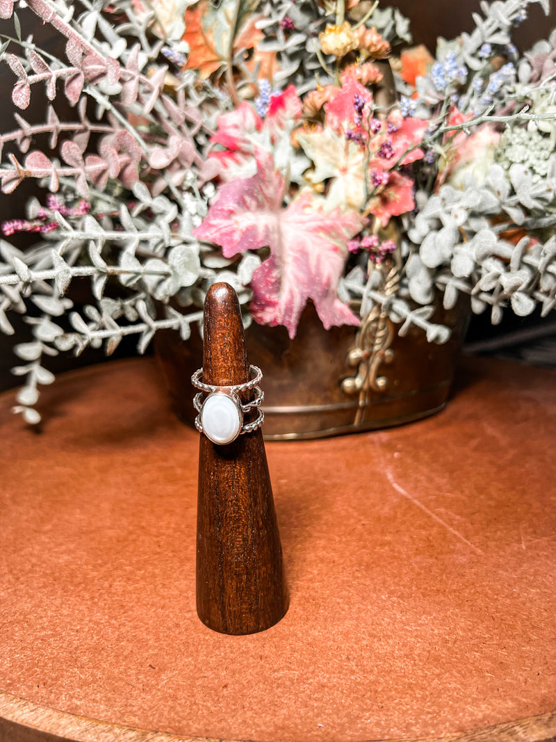 Mother Of Pearl Stacker Ring