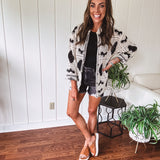 Black + Cream Aztec Inspired Crochet Button Up