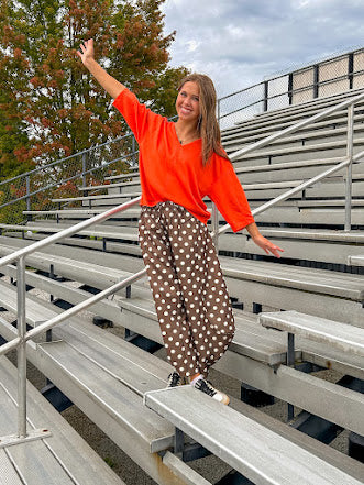 Soft, 3/4 sleeve V neck blouse.